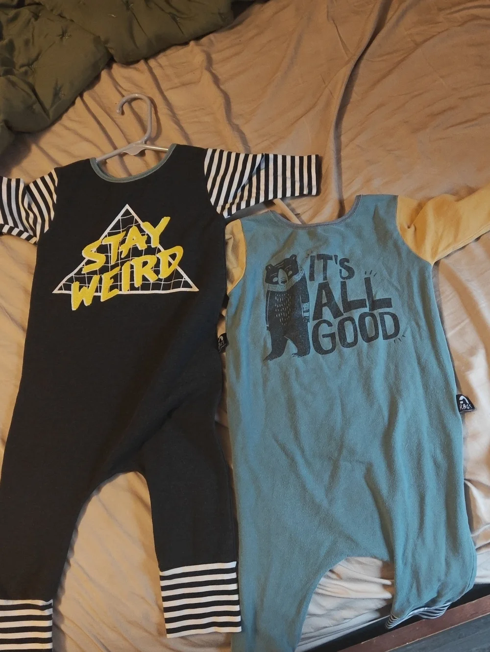 Rags Long Sleeve Rompers. 12-18 Months.
